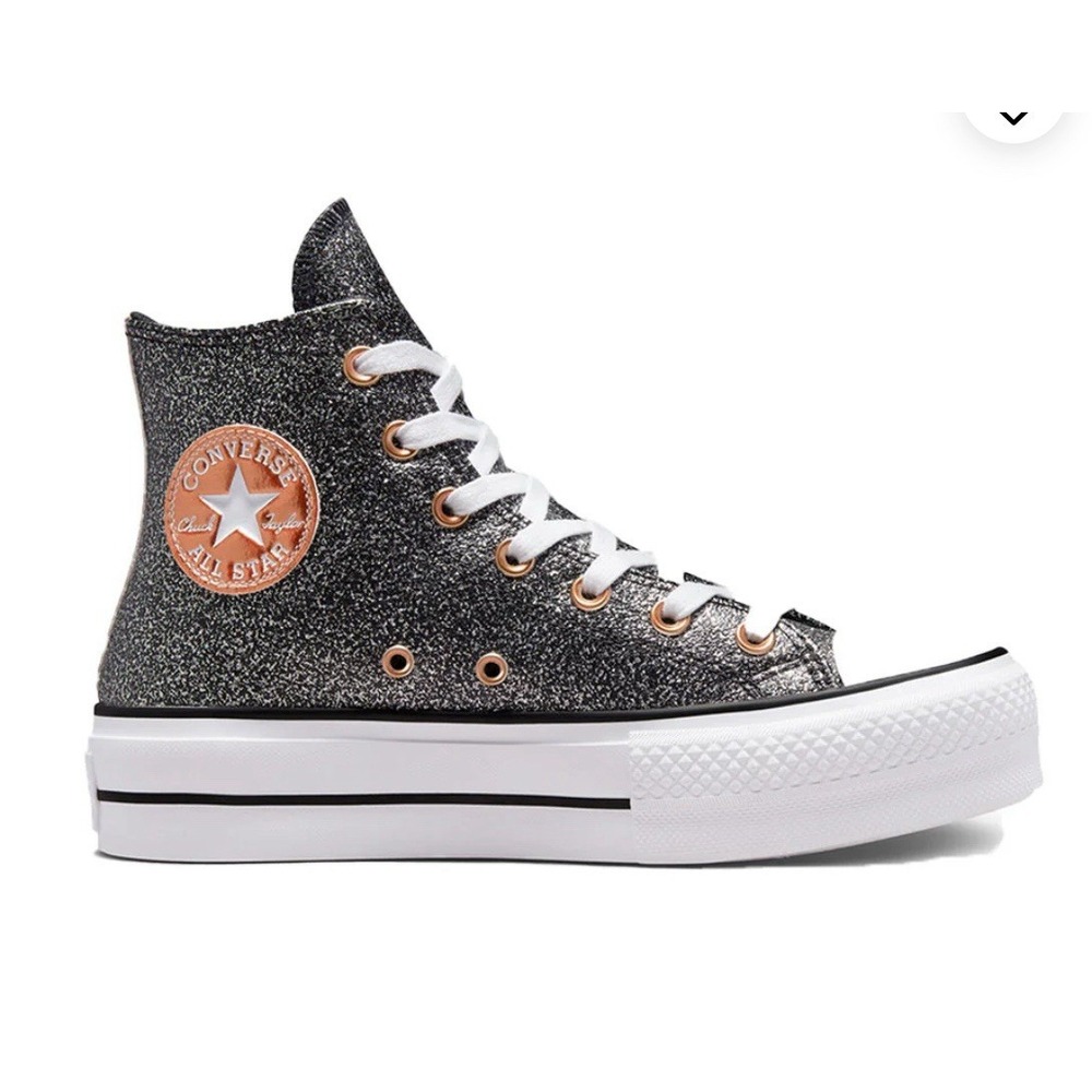 Converse Chuck Taylor All Star Lift Platform‎ Silver Metallic A01301C Size 7